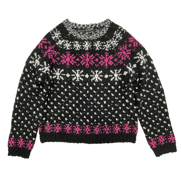 J.Crew Jacquard Snowflake Sweater Sz S New $168 Relaxed Chunky Knit Wool Alpaca - Picture 5 of 10